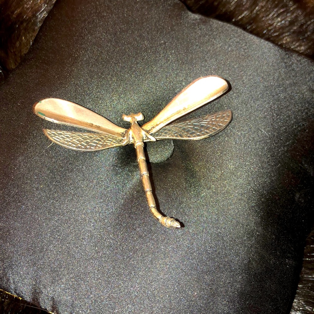 Real Silver Dragonfly Brooch